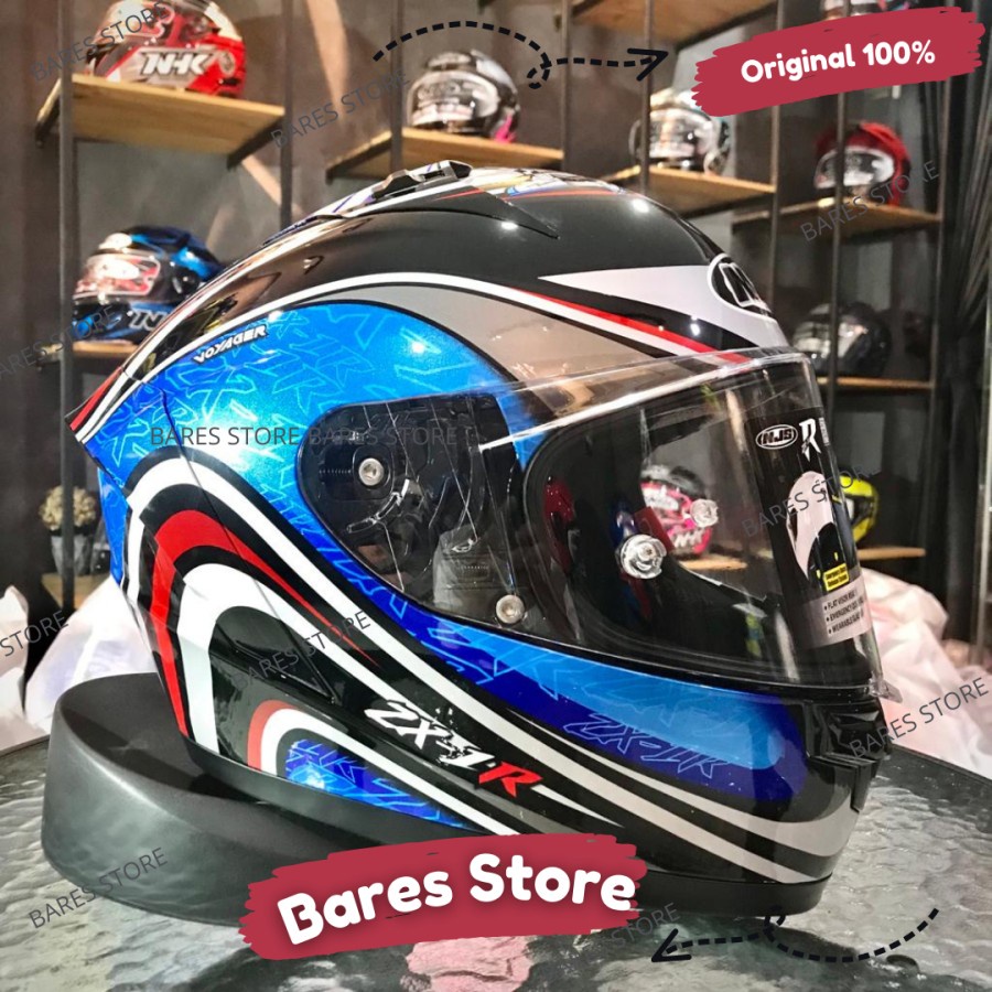 Helm Njs ZX1R Voyager Blue Full Face Single Visor