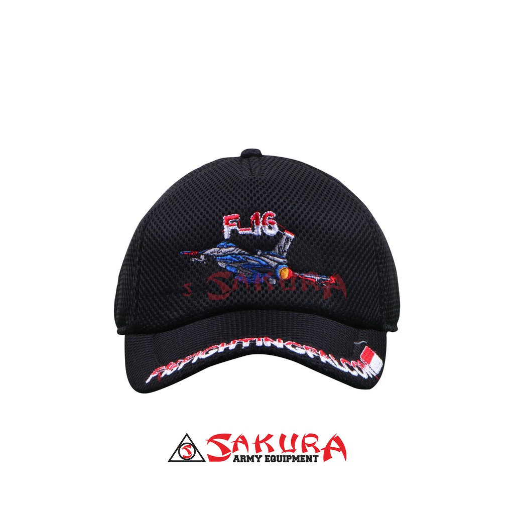 Topi Jaring F16FIGHTINGFALCON MP Warna Hitam