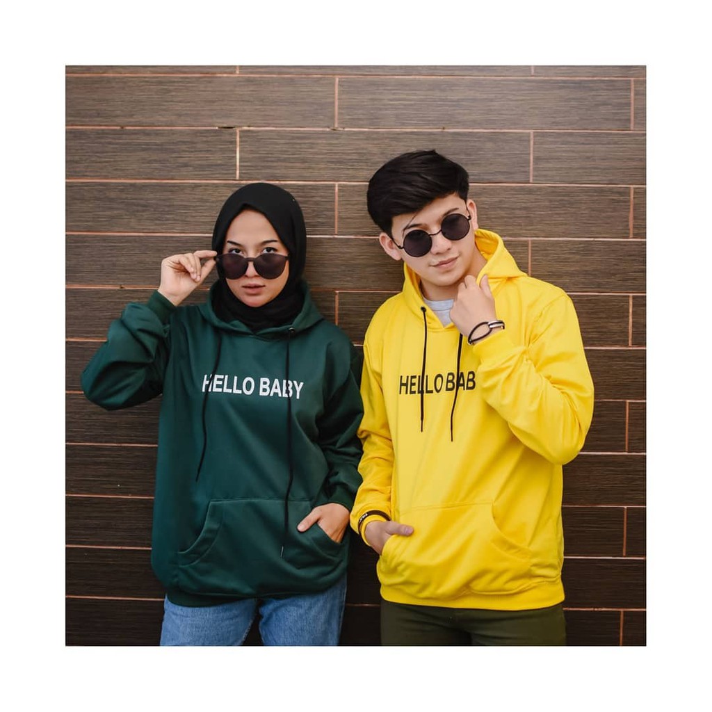 HELLO BABY HOODIE UNISEX - ATASAN JUMPER TEBAL TERLARIS