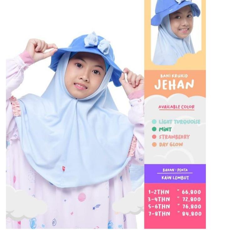 Model Baru.. krukid Jehan Bani batuta/kerudung topi anak