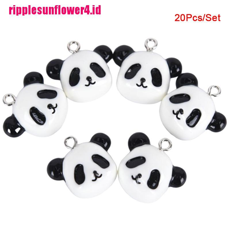 20pcs / set Liontin Bentuk Panda Bahan Resin Untuk Diy Perhiasan