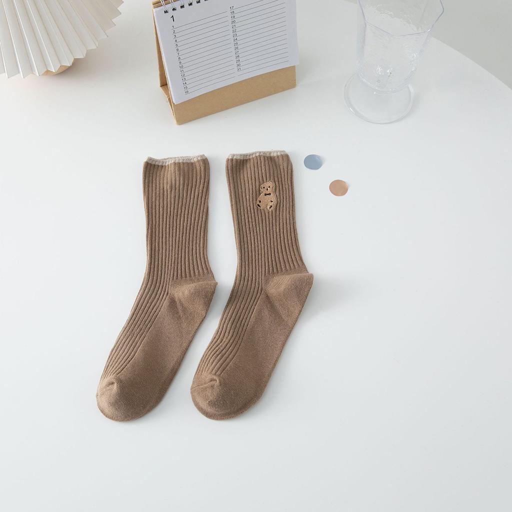 Either.id - Kaos Kaki Pria Wanita Panjang Setinggi Betis Motif Beruang Cute Bear New Fashion Korean Style Socks-KK018A