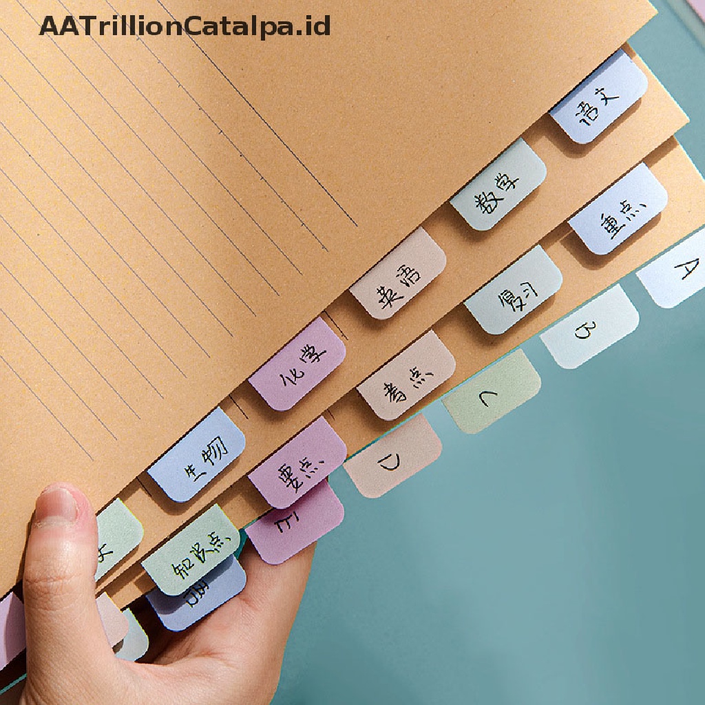 4 Lembar Stiker Label Memo Bentuk Macaron Untuk Alat Tulis