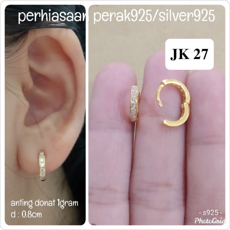 ANTING DEWASA & ANAK REMAJA PERAK ASLI 925 LAPIS EMAS