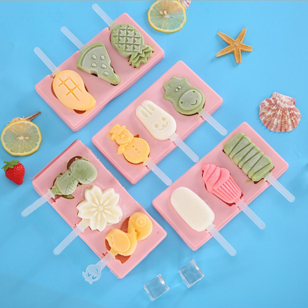 Solighter Cetakan Es Krim Silikon DIY Kartun Homemade Dessert Mold