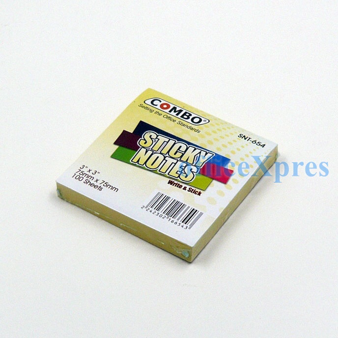 Combo Sticky Notes / Memo SNT 653 AN (Neon) (1.5 x 2”) / Memo Tempel / Post it / Index Mark-SNT-654 (3 x 3”)