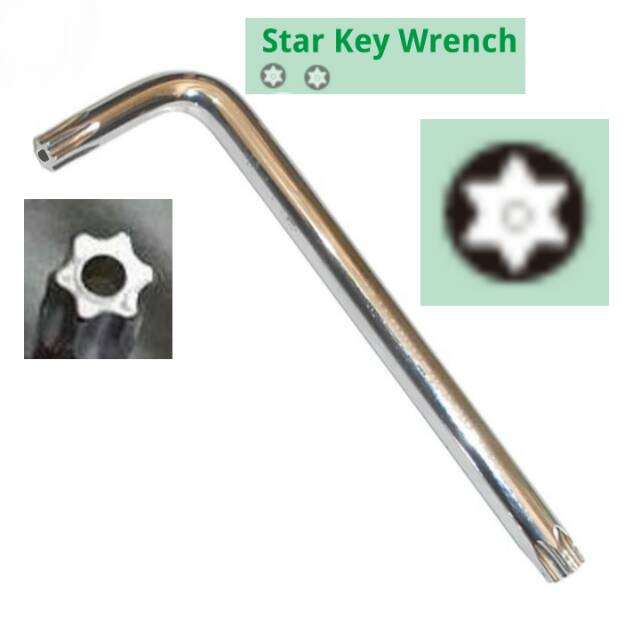 Kunci L bintang enam T40 Lubang Lobang (HONDA) Bolong Tengah MOLLAR STAR KEY