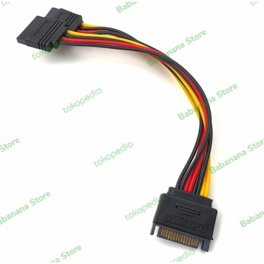 Sata splitter 1 to 2 with clip extension cabang hdd ssd lurus