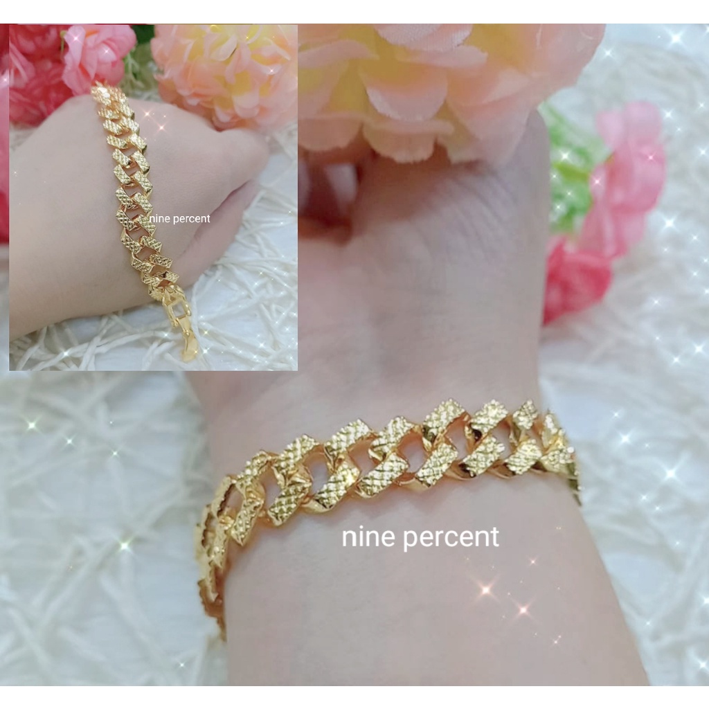 Gelang Tangan Xuping Gold Wanita Dewasa Motif Rantai Permata Lapis Emas LM