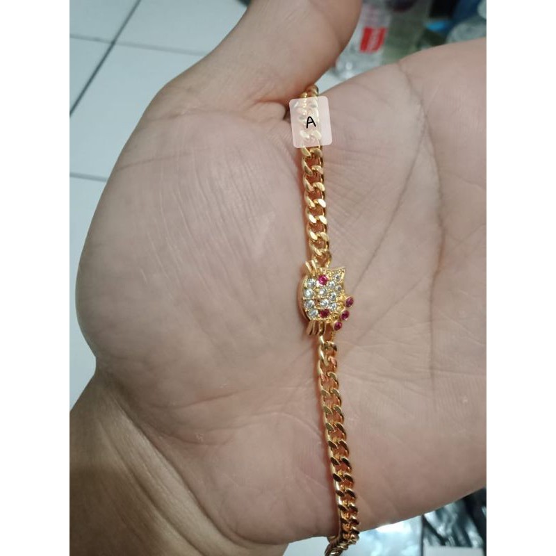 Gelang xuping lapis emas dengan mata zircon B0013.