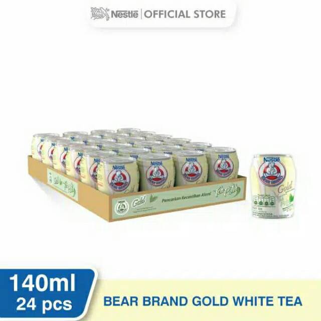 

Bear Brand Milk White Tea 140ml x 24pcs - Susu Steril Siap Minum