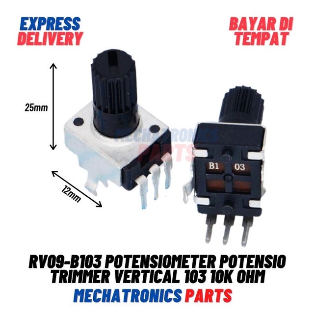 RV09-B103 POTENSIOMETER POTENSIO TRIMMER VERTICAL 103 10K OHM 20mm