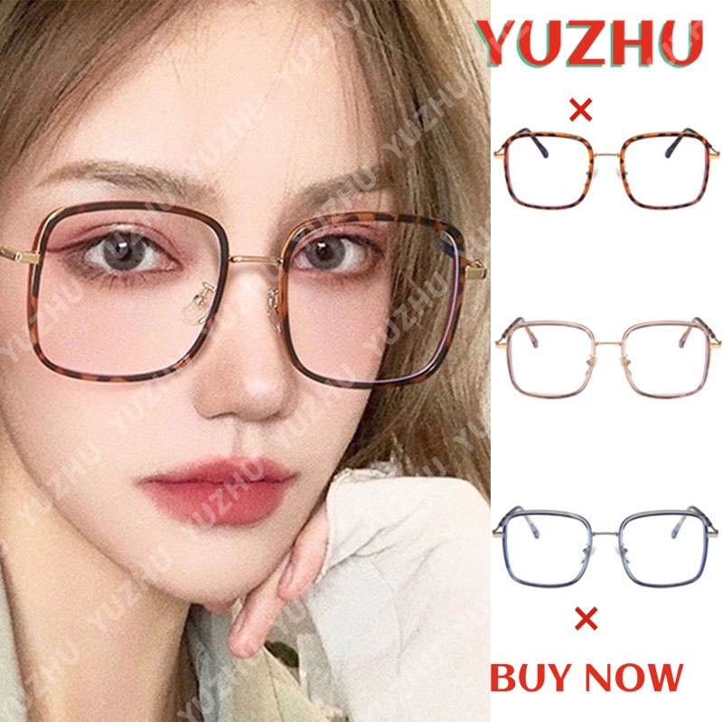 (Yuzhu) Kacamata Komputer Frame Kotak Oversized Anti Radiasi / Blue Light Untuk Wanita