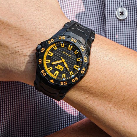JAM TANGAN PRIA CATEPILLAR CAT LH.110.21.127 BLACK YELLOW ORIGINAL