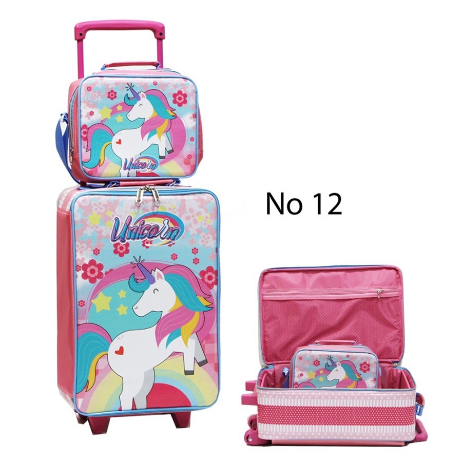 Tas Set Koper Anak SD Cewek Karakter DORAEMON UNICORN SPONGEBOB LOL - DAPAT TAS KOPER & TAS BEKAL