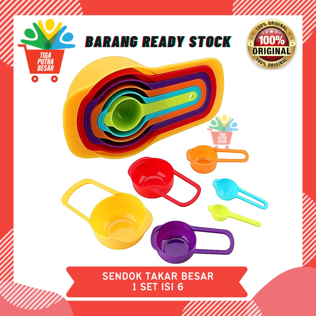 SENDOK TAKAR BESAR 1 SET ISI 6 PCS / CUP TAKAR SERBAGUNA