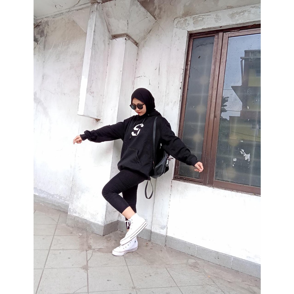 Parisdivarious Sweater Hoodie Jemper Intial Custom Bahan Fleece Size S - XXL (Pria &amp; Wanita)