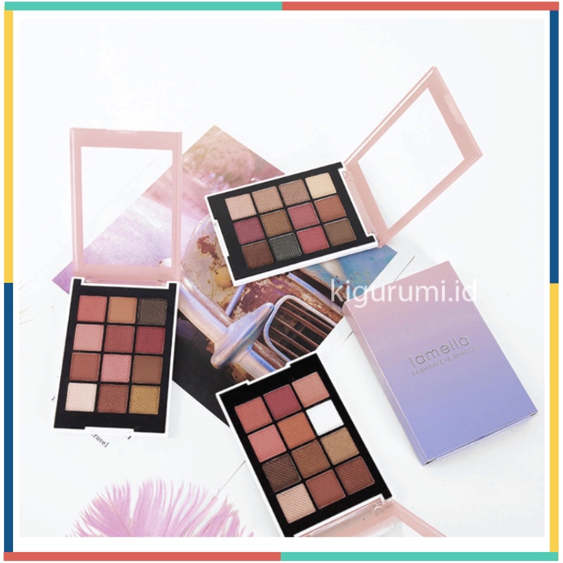 LAMEILA 12 Colors Eyeshadow Glitter Matte Palette Color Shimmer Eye Shadow LA124