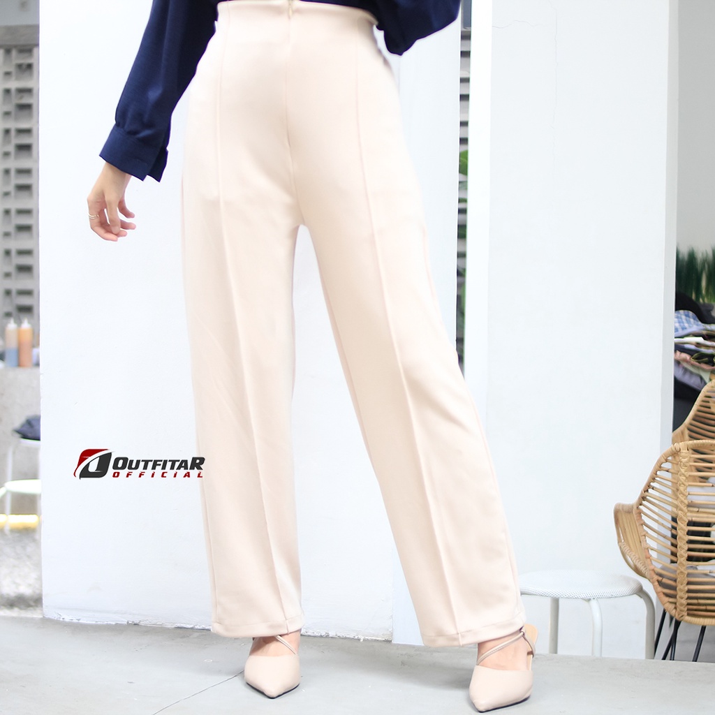 Celana Wanita Kulot Garis Celana Jumbo Kulot Felicia High Waist Long Kulot Premium