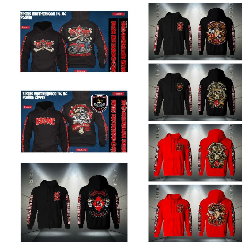JACKET HOODIE  BIKERS BROTHERHOOD 1% MC INDONESIA