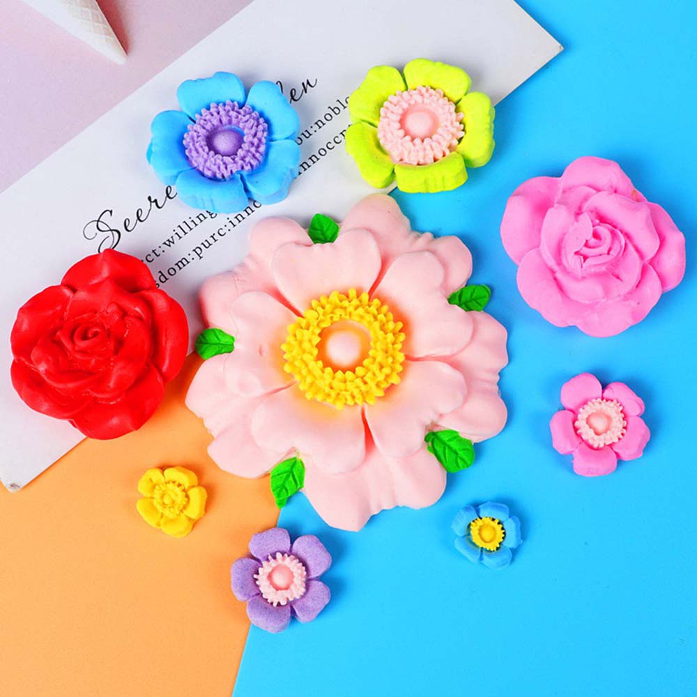 REBUY Ceramics Fondant Mold Chocolate Baking Tool Floral Silicone Mould Gumpaste Cake Decorating Craft Reusable Cake Peony Flower Kitchen Utensils/Multicolor