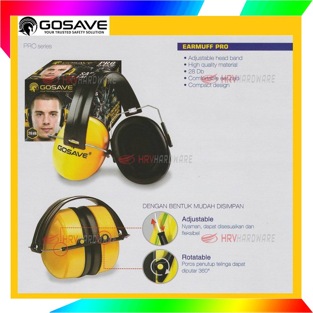 Earmuff Pro Series 28 dB Penutup Telinga Anti Bising by GoSave