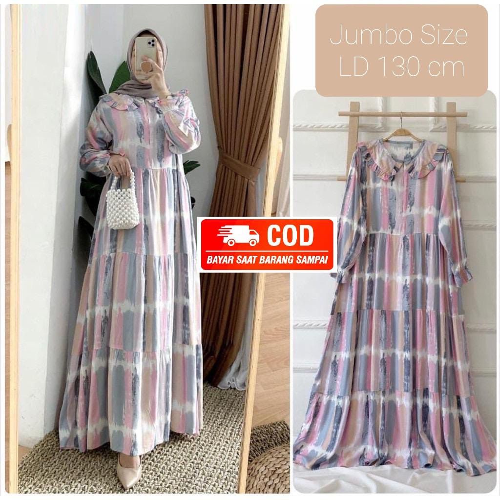 SUPER JUMBO / AMANDA Dress Premium Home Dress Maxi Dress Muslim Muslimah New Arrival / DRESS WANITA 