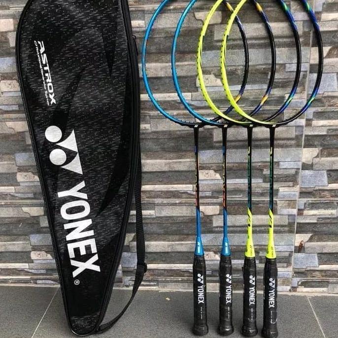   cod   raket badminton yonex astrox 77 blue   yellow original sunrise terbatas kode 555
