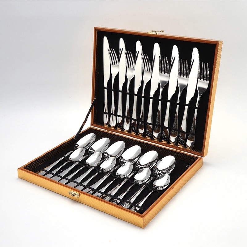 SENDOK SULTAN SET / CUTLERY SET PREMIUM DENGAN BOX GOLD / SENDOK GARPU PISAU STAINLESS SET GIFT BOX HAMPERS KADO PERNIKAHAN SOUVENIR