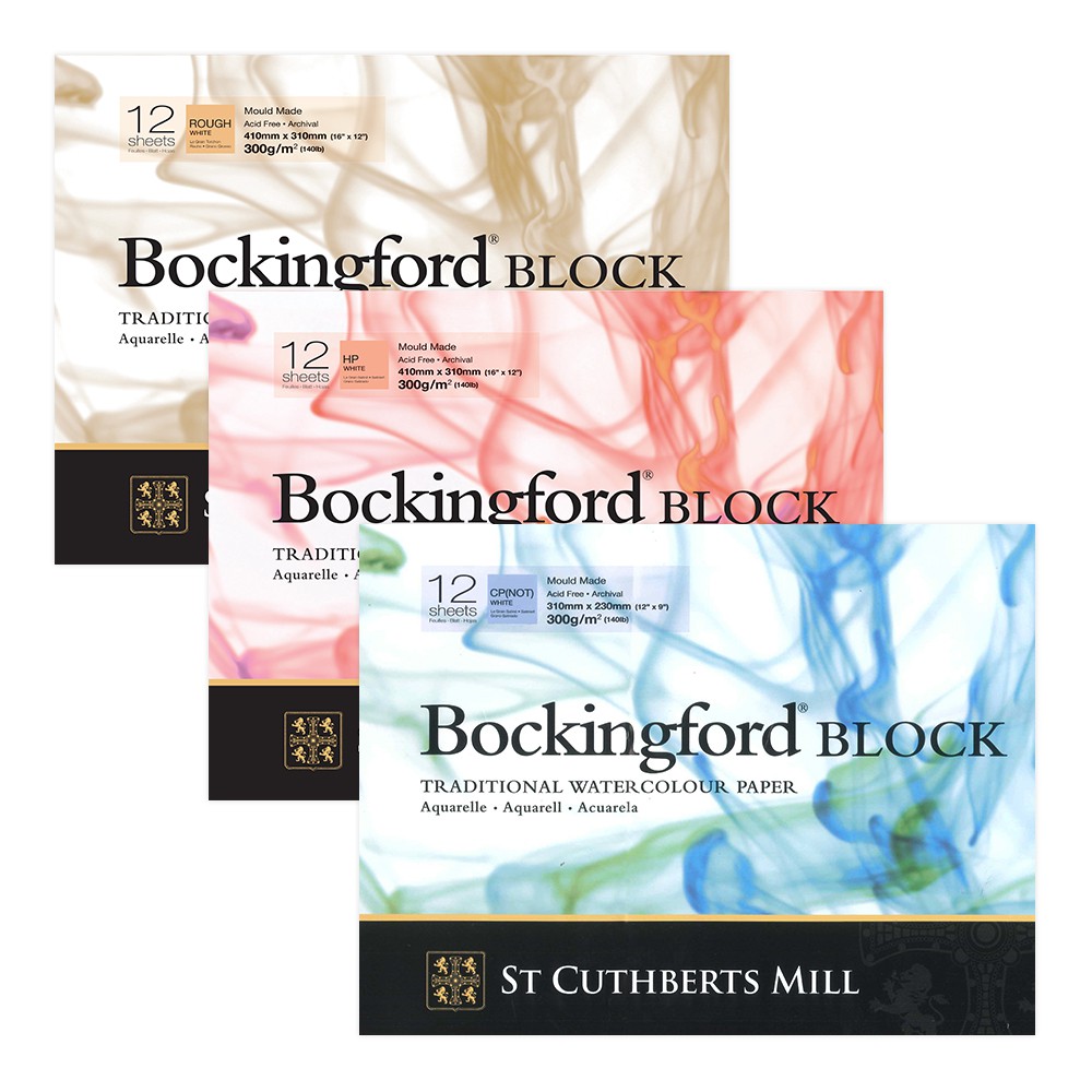 

Bockingford - Watercolour Paper Block, 300gsm 12 x 16" (HP / CP / R)