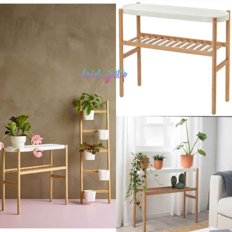 Jual SATSUMAS Plant stand , Bamboo white Shopee Indonesia