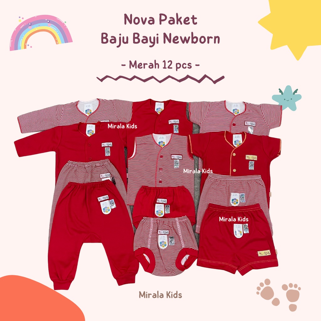 Paket Nova Baju Bayi Seri Coklat dan Abu SNI - Paket Newborn Bayi Baru Lahir