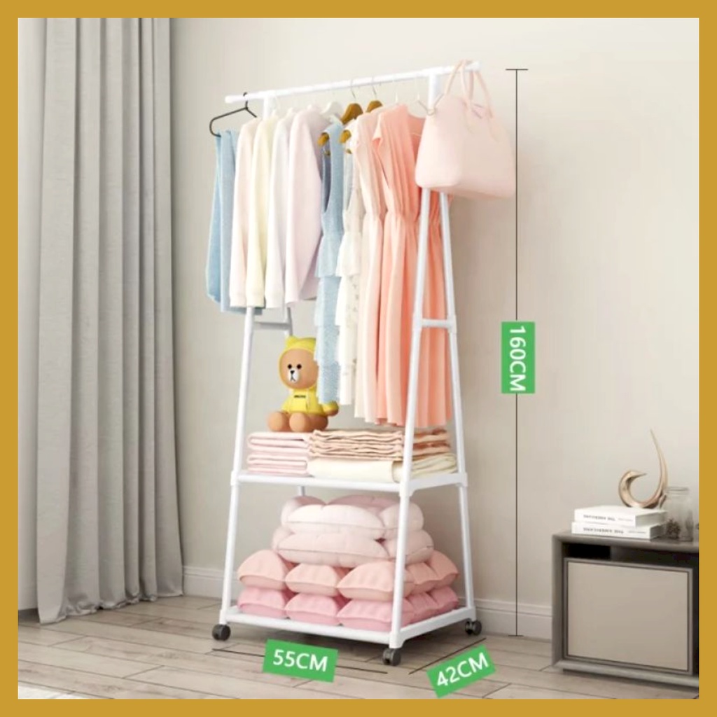 COD Termurah Stand Hanger Triangle Baju Minimalis Rack Storage Box Tempat Penyimpanan Gantung Pakaian Serbaguna GOSHOP88