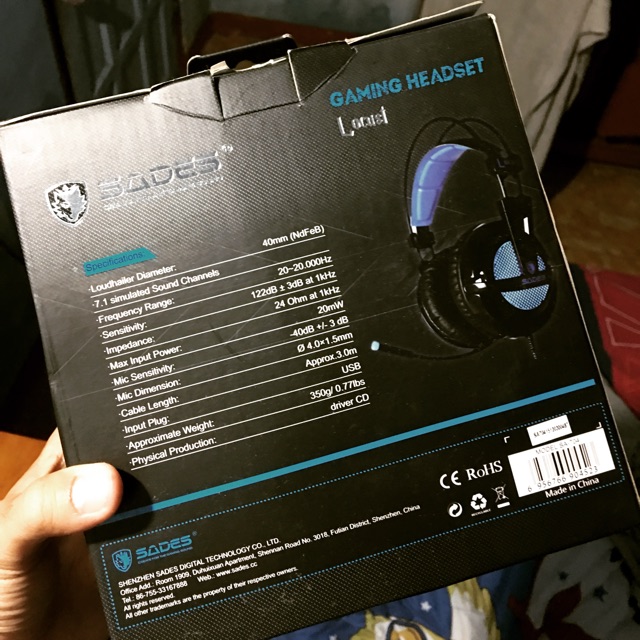 Headset gaming sades