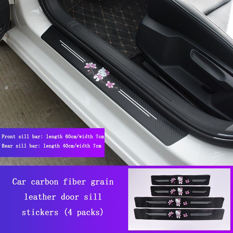 Stiker Plat carbon fiber anti Gores / step Untuk Pintu Mobil