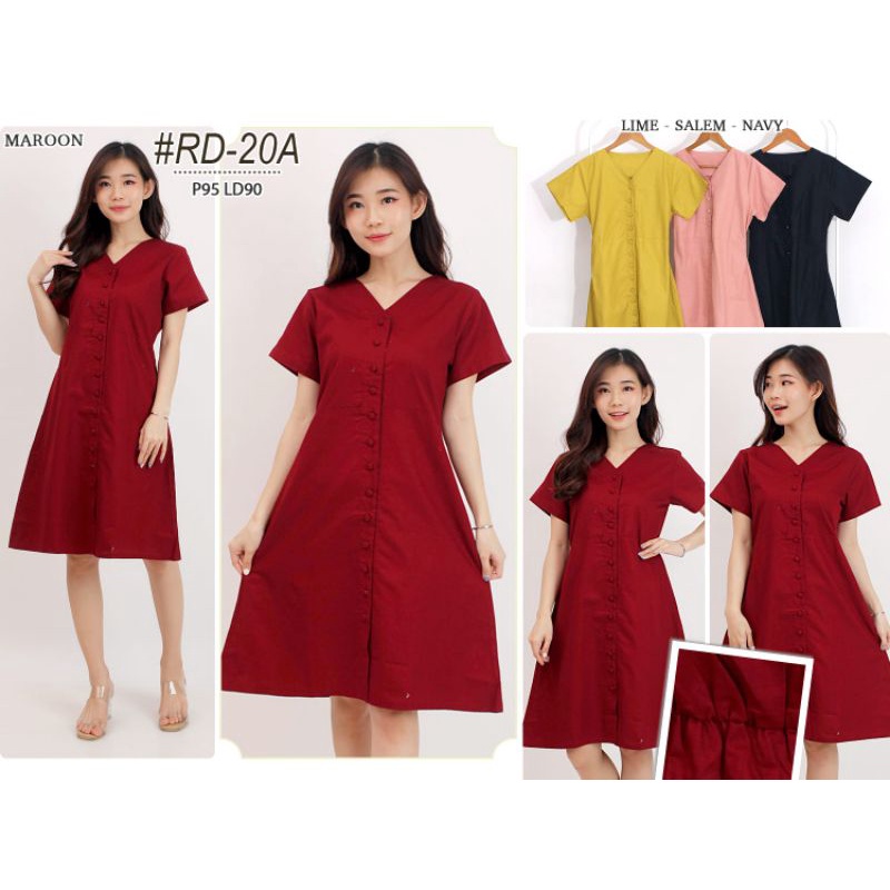 Dress Wanita Polos BV Series/ Bahan Katun Tebal High Quality