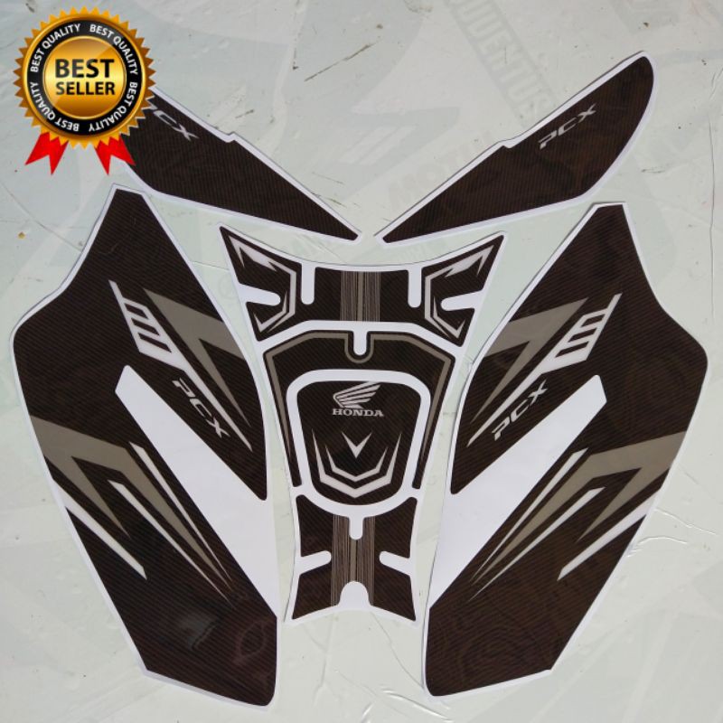 Sidepad Tankpad Timbul PCX 150 Lokal motif carbon grey lycal elastis