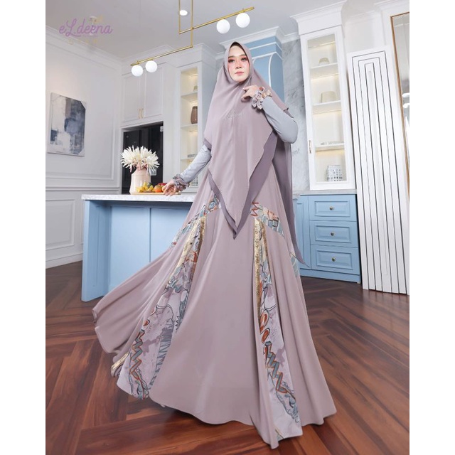Cahaya Series By Eldeena Syar'i Gamis Original Kanaya Terbaru Dress Busui Jumbo Set Khimar Ceruty Ba