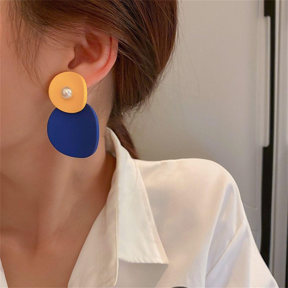 Preva Anting Untuk Wanita Fashion Rantai Anting Trendi Geometris Menjuntai Stud Earrings