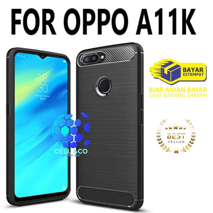 CASE CARBON OPPO A11K casing hp silikon softcase case premium carbon cover