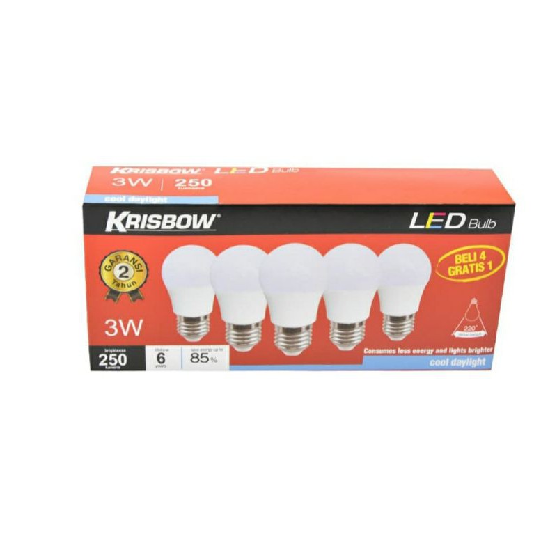 Krisbow lampu LED 3watt isi 5