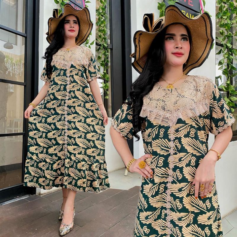 DASTER ARAB RENDA MOTIF KIPAS/DASTER  BORKAT KEKINIAN/DASTER ARAB MOTIF-daun besar jotol