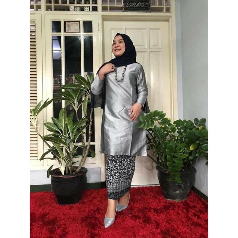 (COD) Kebaya Modern - Kebaya Tunik TAFETA - Baju Kurung Malaysia- Kebaya Malaysia -Kebaya tunik Melayu - Kebaya Siti nurbaya - Baju Kurung - Baju kurung Melayu