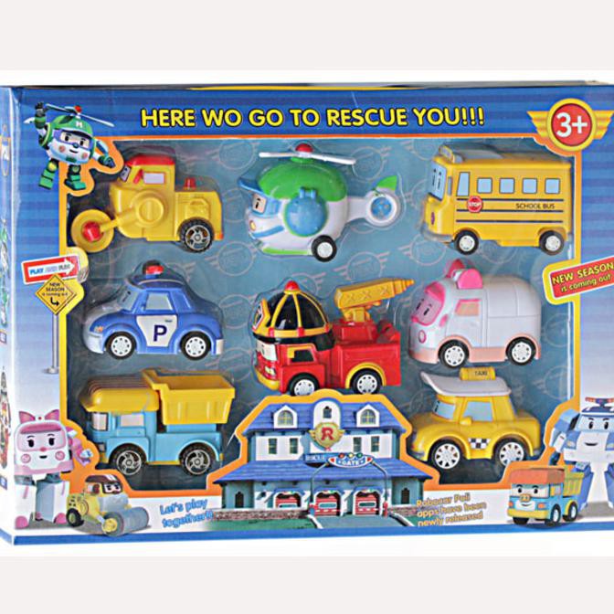 Mainan Anak Laki-Laki Robocar Poli Isi 8 Dus - Mobil Track Poli