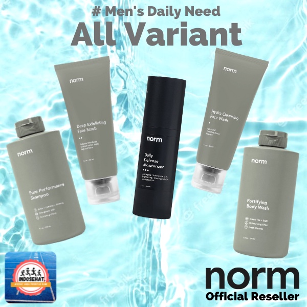 NORM Men All Products - Face Body Wash Scrub Moisturizer Shampoo Keramas Sabun Mandi Cuci Muka Perawatan Wajah Badan