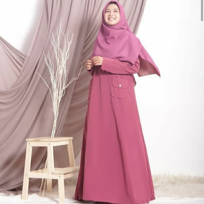 PREMIUM GAMIS PREMIUM BURGUNDI HIJAB ALILA
