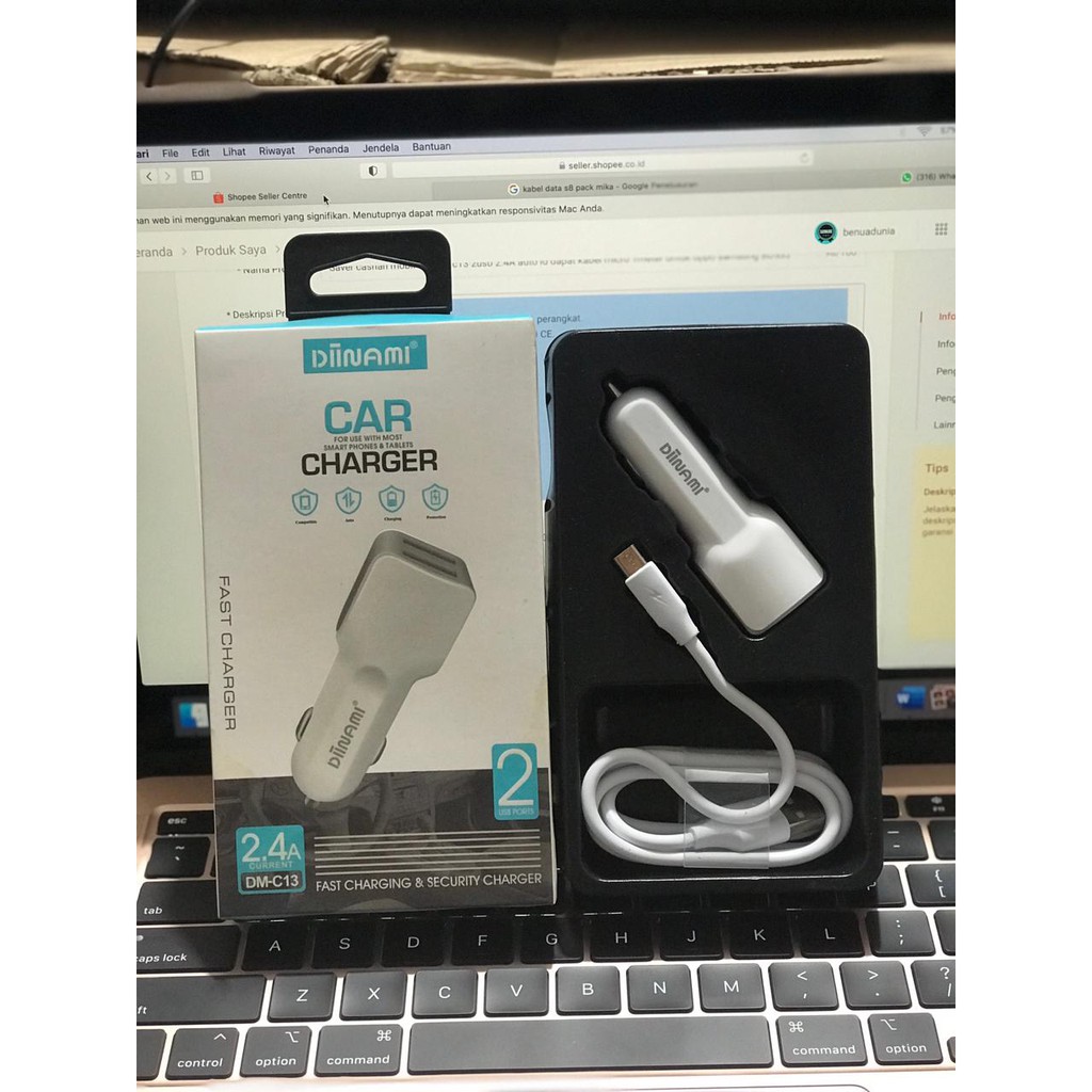 cashan mobil saver mobil diinami c13 fast charging micro dual output SAMSUNG OPPO XIAOMI VIVO REALME