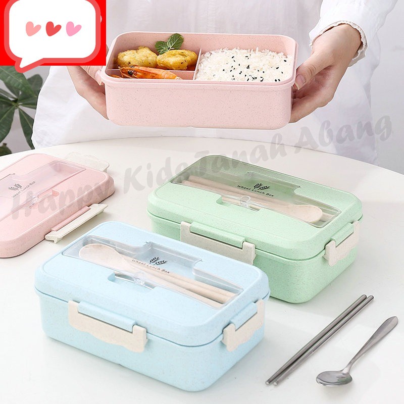 KOTAK TEMPAT  MAKAN LUNCH BOX MOTIF POLOS BPA FREE