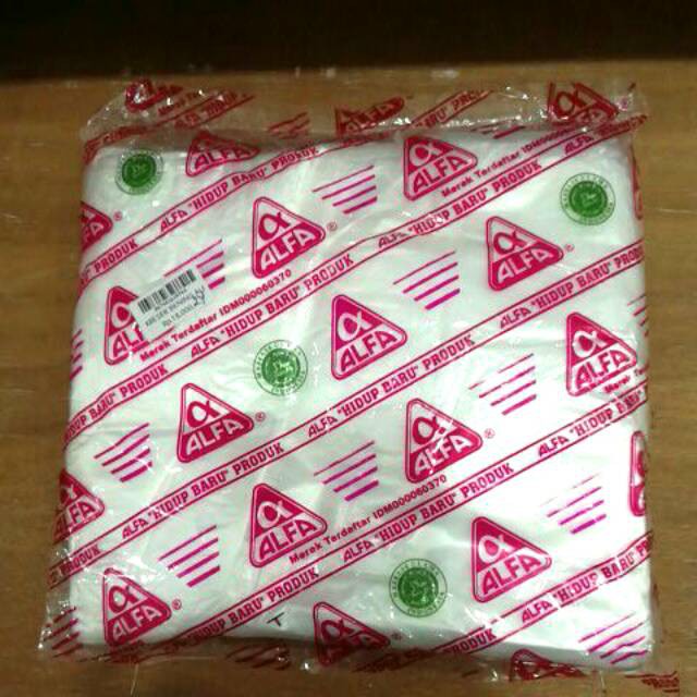 Kantong Kresek Bening 15cm/ 24cm / Kanton Kresek Bening Merk ALFA