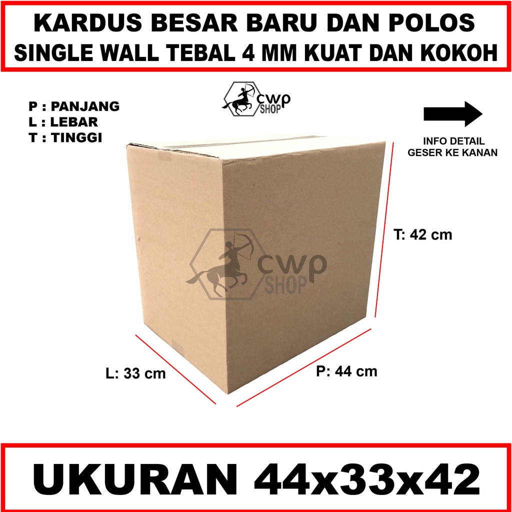 

Kardus Box Besar Polos Ukuran 44x33x42cm